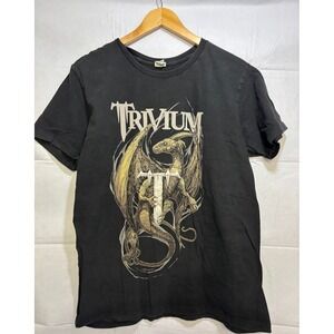 Trivium Shirt Mens Black Perched Dragon Graphic Print Short Sleeve Large Pacific